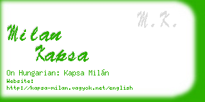 milan kapsa business card